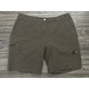 MAMMUT Womens Hiking Shorts Climbing Cargo Regular Fit Size 12 Green/Brown